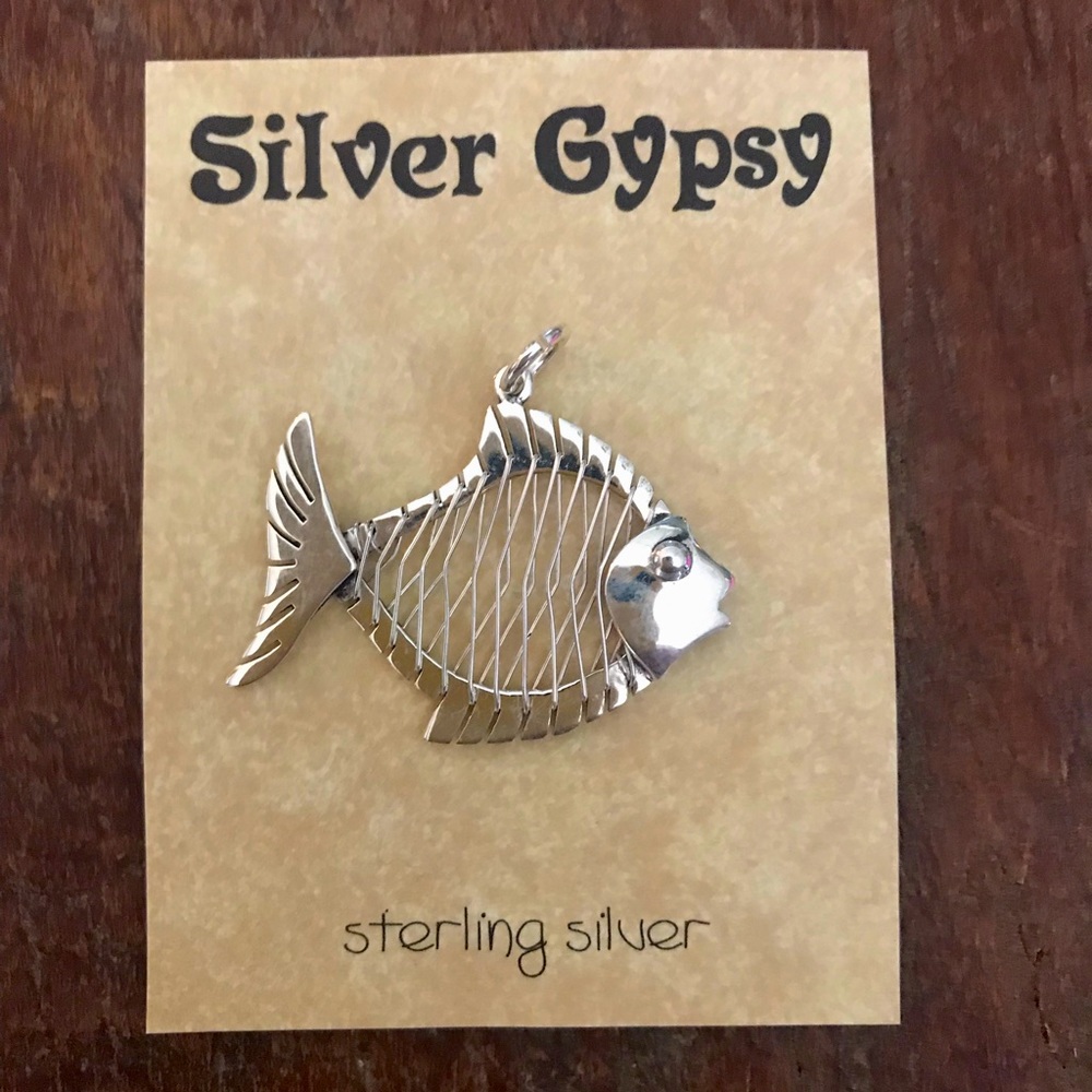 Sterling Silver Fish Pendant. NWT